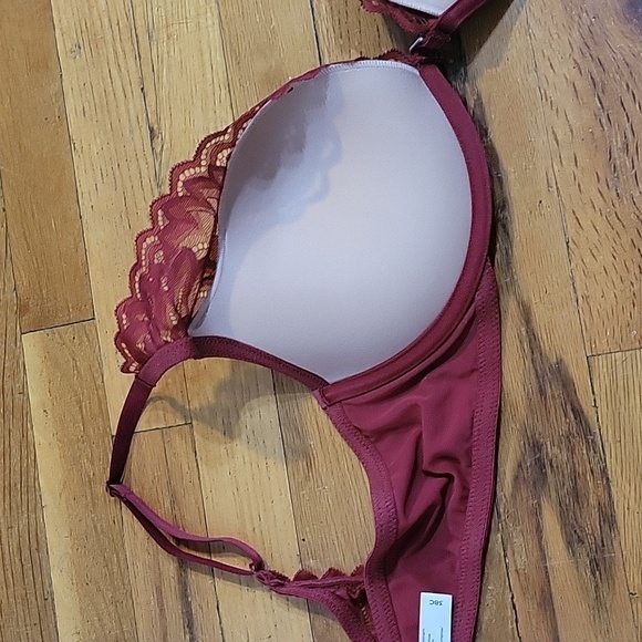 Brand new red lace padded push up bra Adore Me 38C Sexy red bra Valentines - Picture 9 of 10